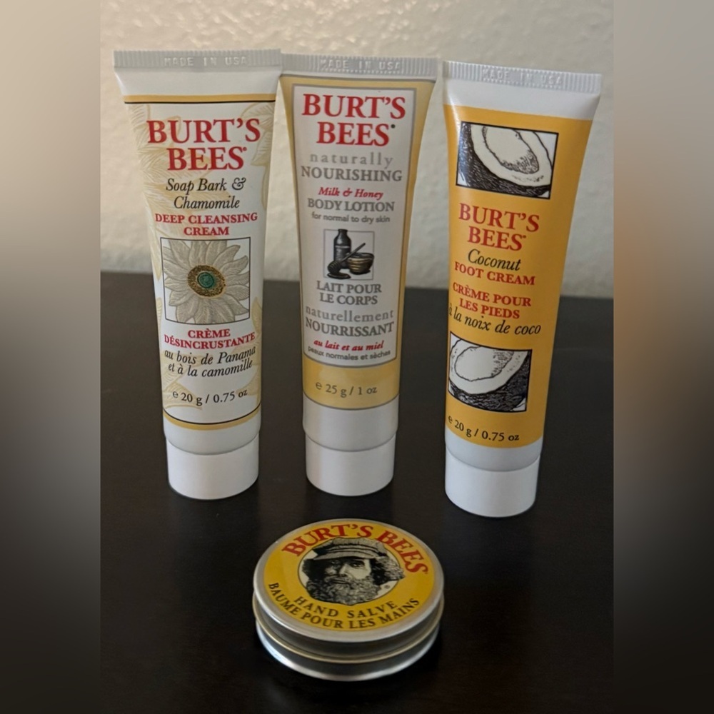 Burt’s Bees Skincare Gift Set Hand Salve Cleansing Cream Body Lotion Foot Cream - Picture 2 of 3